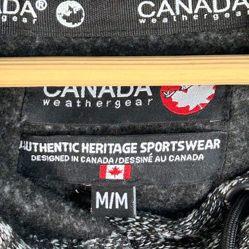 Canada Weather Gear Hoodie Medium Gray Black Speckled Pullover Sweatshirt NWT - Picture 3 of 11